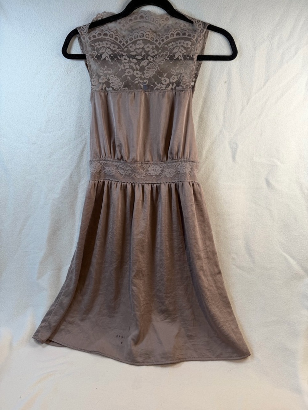 Free People Lace Yoke Sleeveless Midi Dress in Taupe